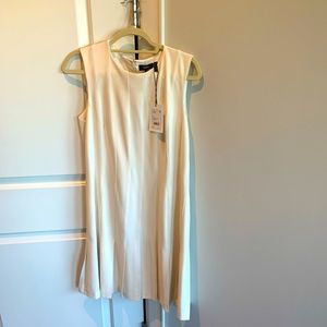 Theory Pintuck crepe suite dress in cream